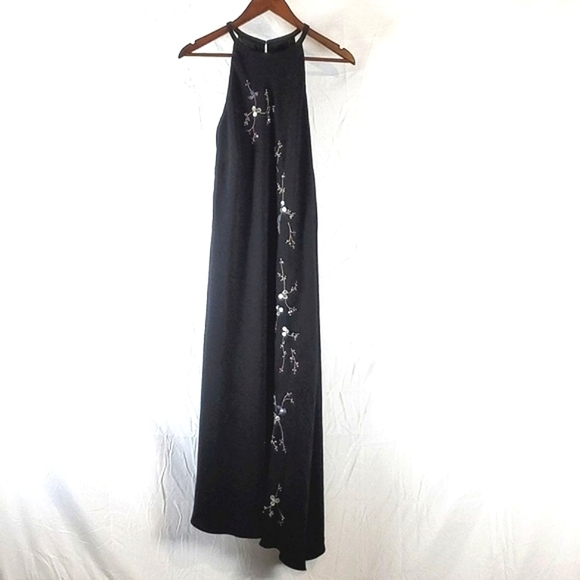 Vintages 90s Beaded‎ Asymmetrical Maxi Dress - Picture 1 of 11